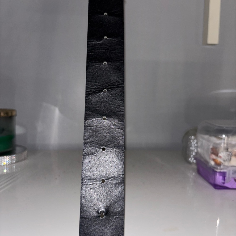 Ardene Elegant Black Belt with Silver Buckle - Picture 2 of 2